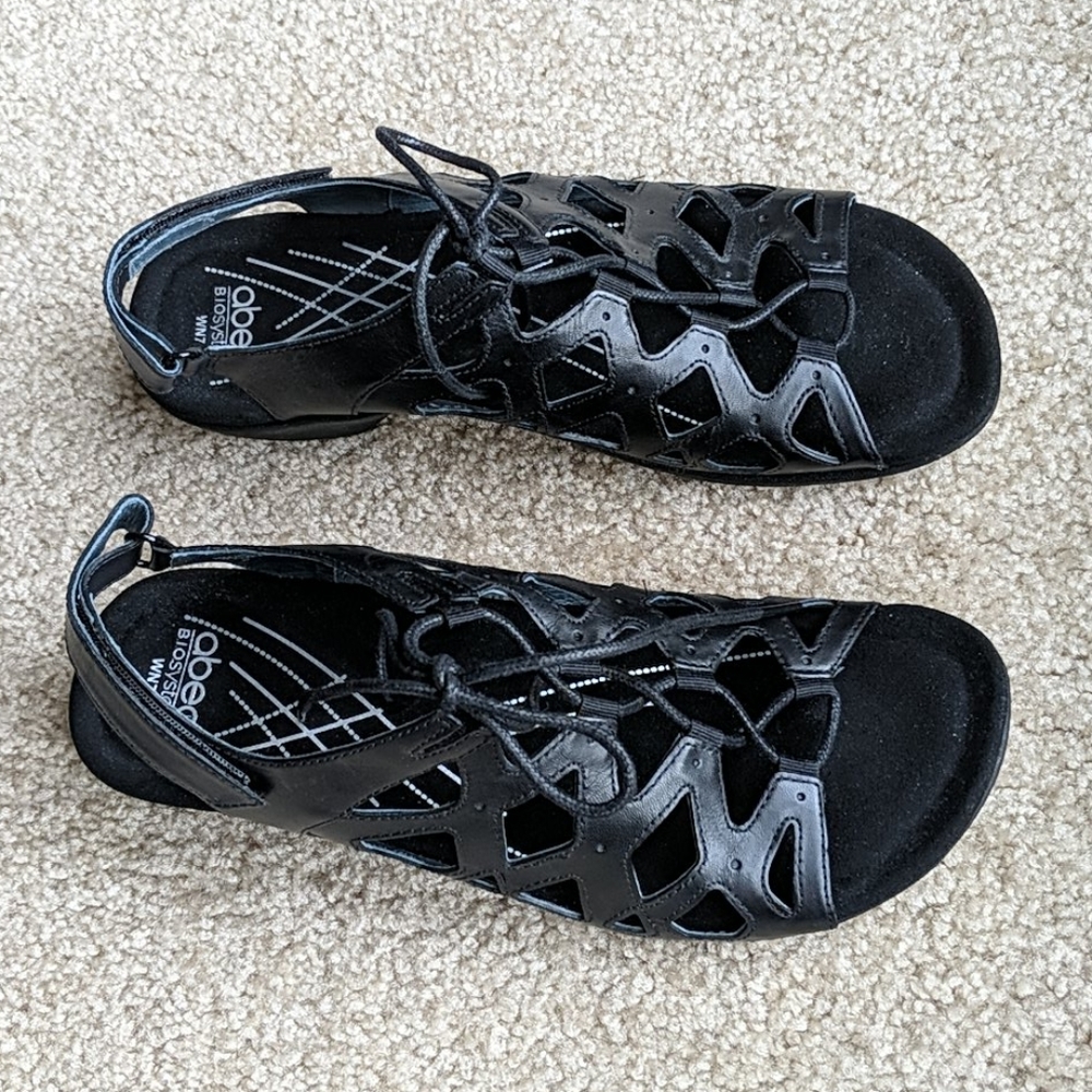 Abeo black leather sandals 7 bio system - Picture 2 of 8